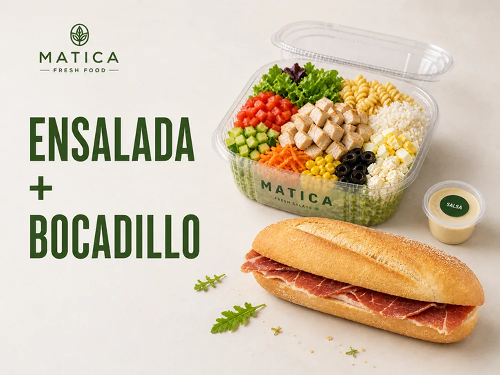 Menú ensalada pequeña + bocadillo